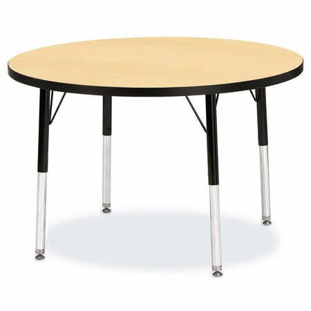 JONTI-CRAFT Berries Round Activity Table, 36 in. Diameter, E-height, Maple/Black/Black 6488JCE011